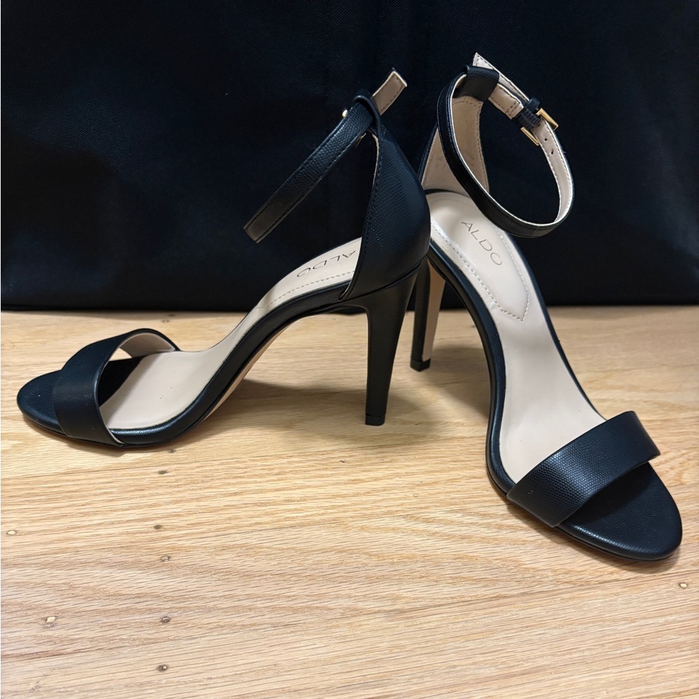 Aldo NEW 4” Stilleto Black Heeled Dress Sandals